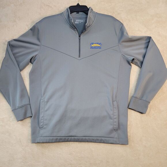 NIKE TOUR PERFORMANCE LARGE Men Blue 1/4Zip Golf Shirt CENTRO S.A LOGO. FLAWS‎ - Picture 1 of 9